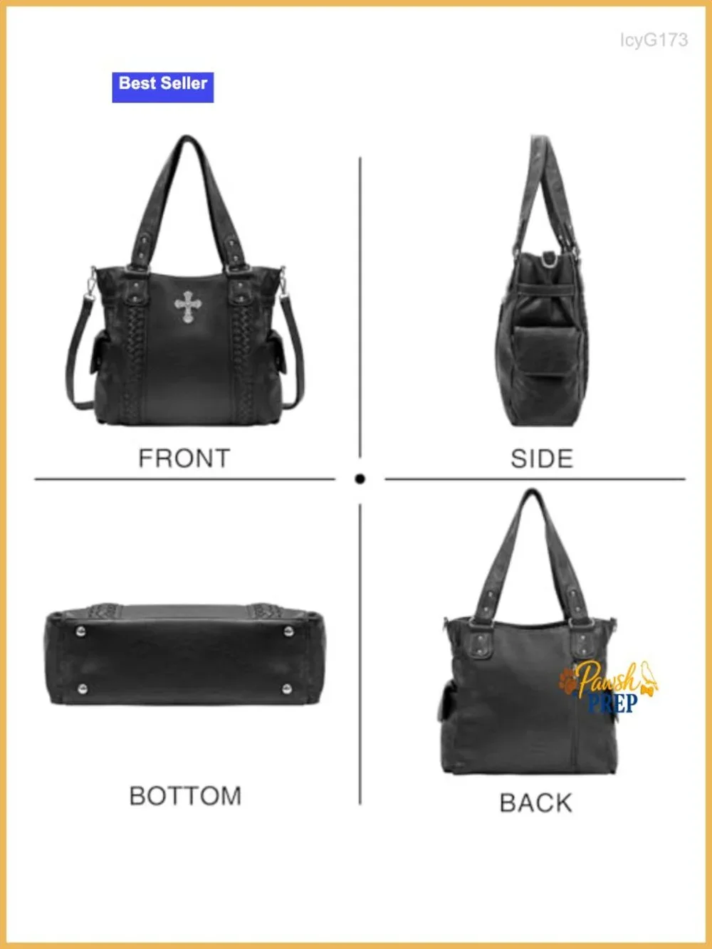 Women's Western Tote Handbag Large Hobo with Adjustable Crossbody Strap
